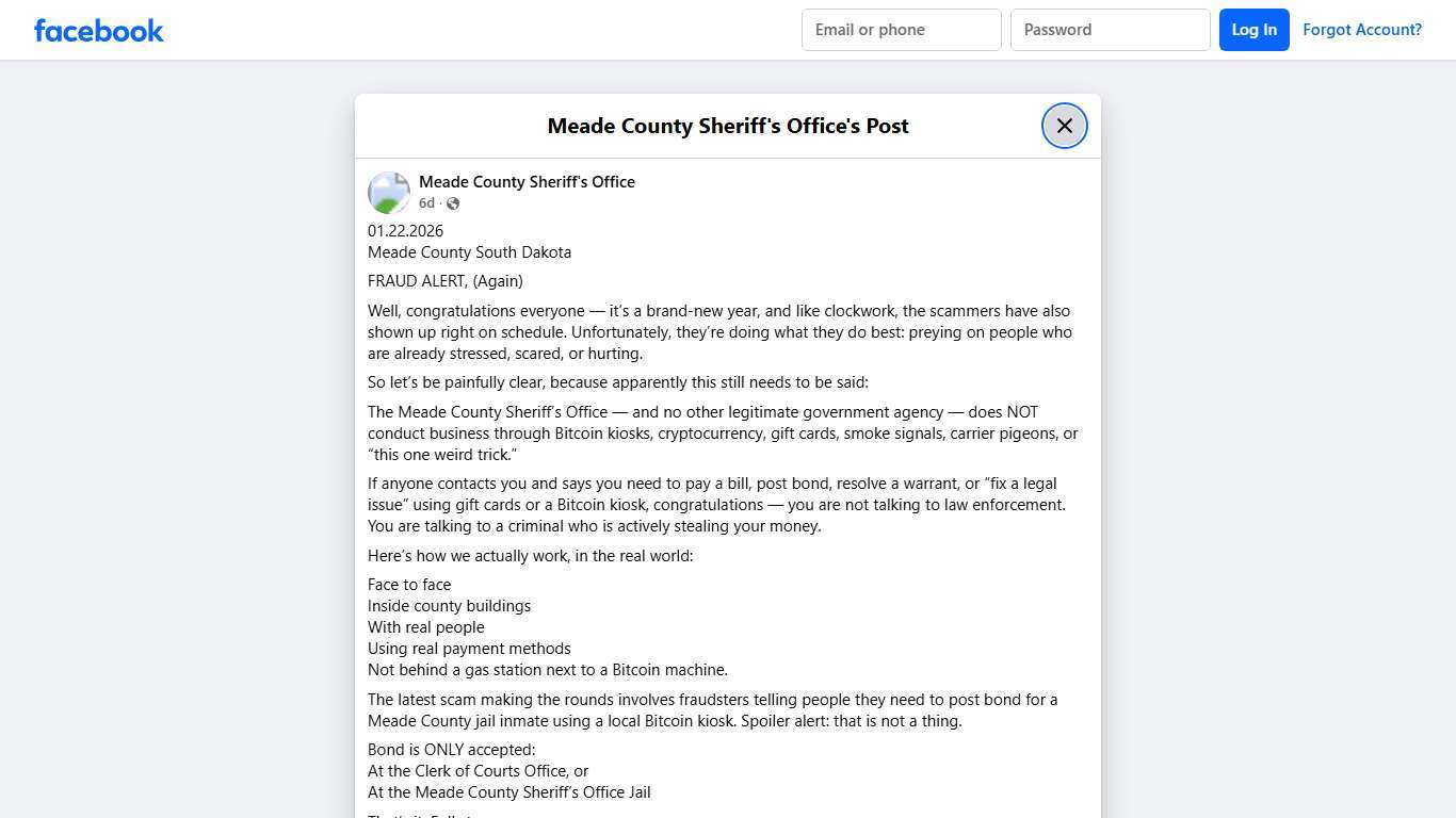 01.22.2026 Meade County... - Meade County Sheriff's Office Facebook